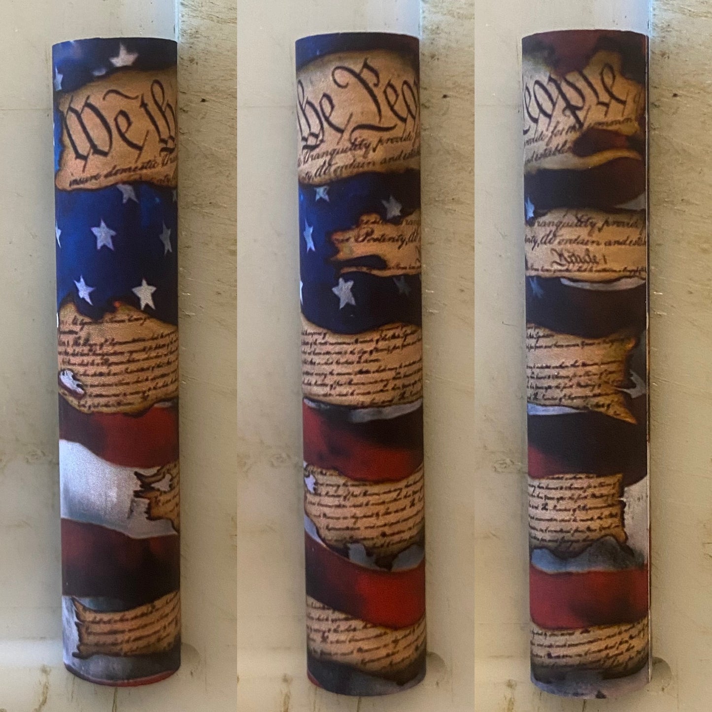 We The People Shredded Flag Pen Blank