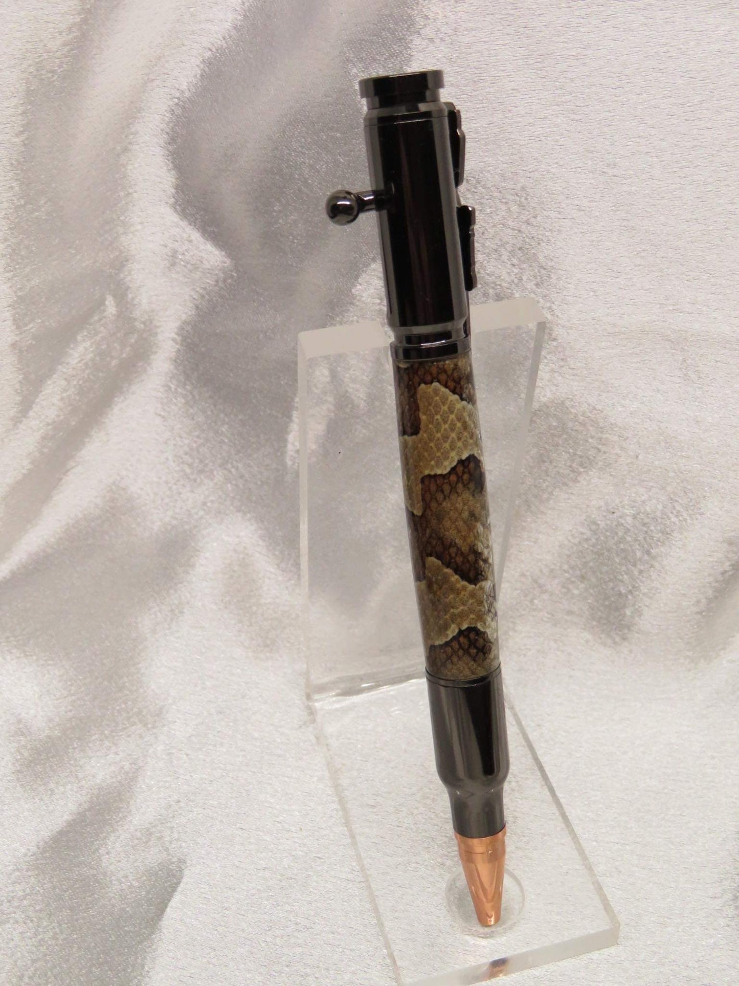 Copperhead Skin Bolt Action Ballpoint Pen