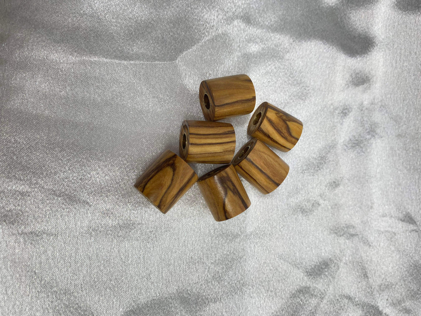 Authentic Bethlehem Olivewood EDC Beads - Handcrafted 3/4" x 3/4" Paracord Beads with Brass Tube and Poly Finish - Unique Natural Wood Grain Patterns - Durable and Long-Lasting - Certificate of Authenticity Included