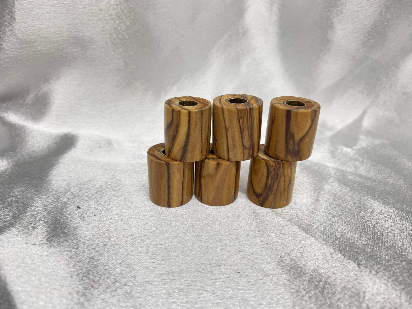 Authentic Bethlehem Olivewood EDC Beads - Handcrafted 3/4" x 3/4" Paracord Beads with Brass Tube and Poly Finish - Unique Natural Wood Grain Patterns - Durable and Long-Lasting - Certificate of Authenticity Included