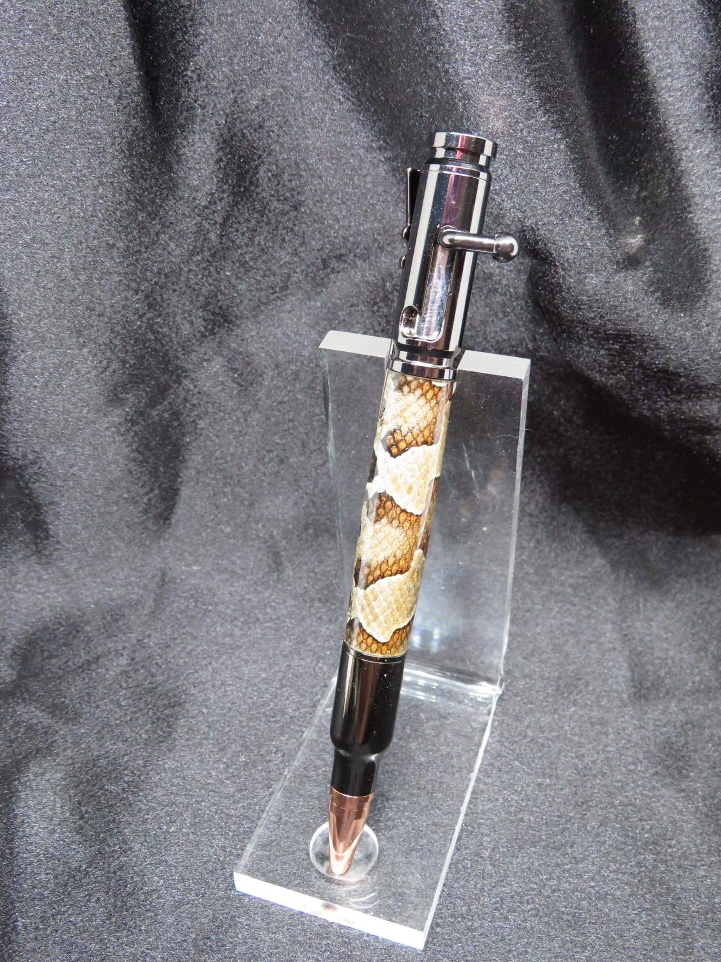 Copperhead Skin Bolt Action Ballpoint Pen