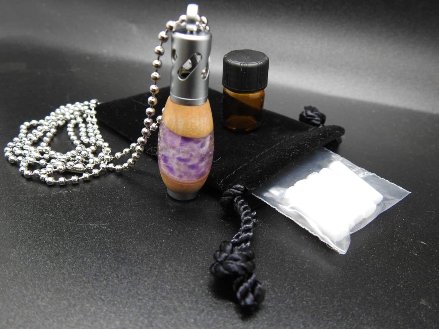 Essential Oil Diffuser Necklace w/ Amythyst